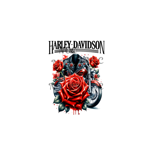 decal harley roses