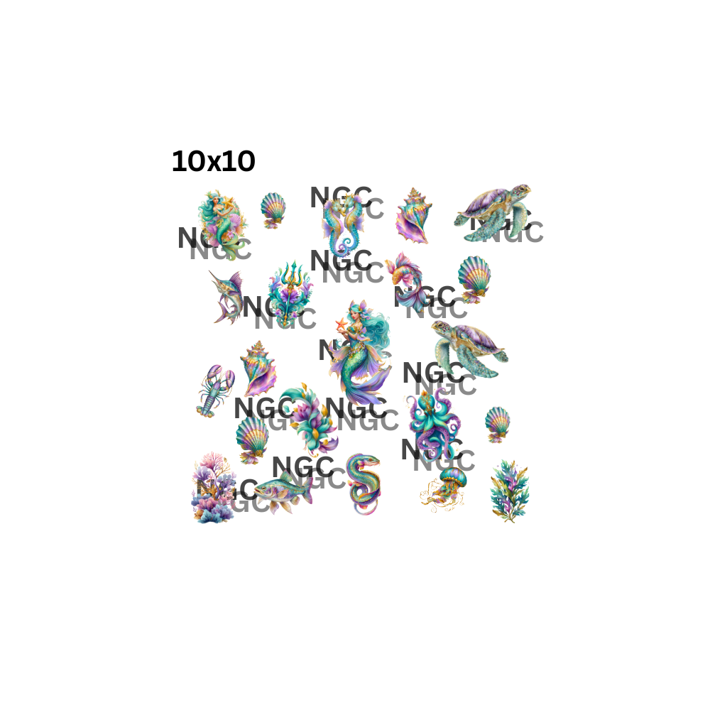 10x10 mermaid with elements