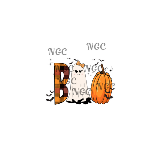single decal Boo ghost pumpkin