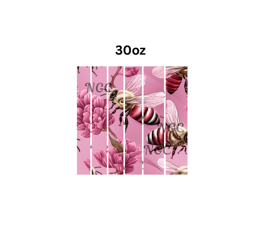 30oz pink bees band sheet