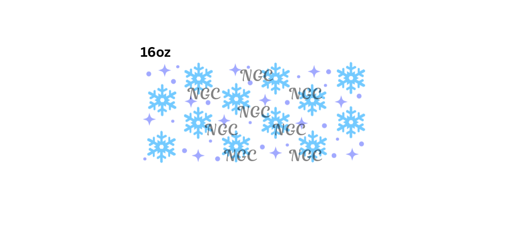 16oz snowflakes blue