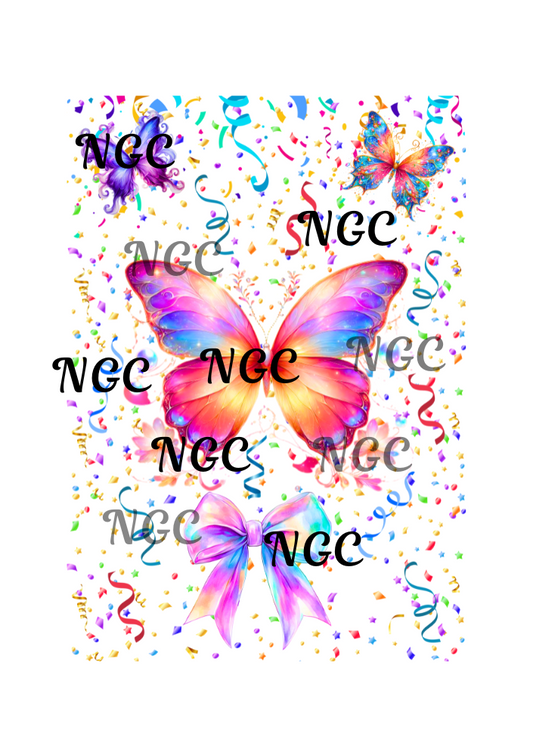 A5 Notebook rainbow butterfly with bow