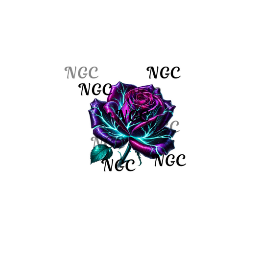 single decal purple teal rose