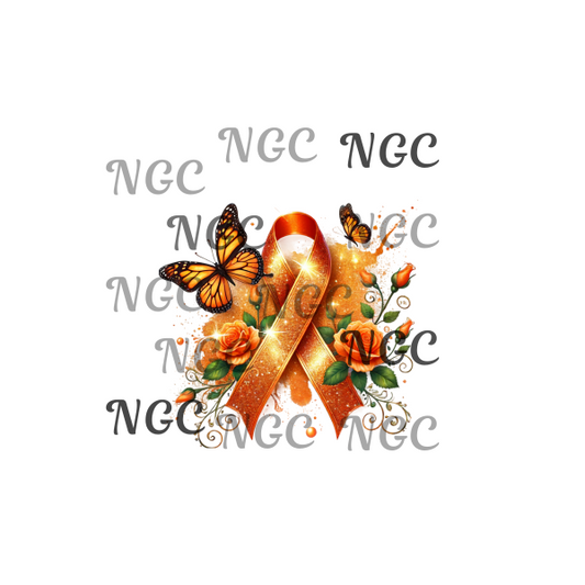single decal awareness ribbon orange