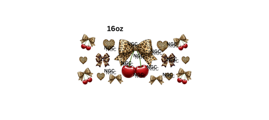 16oz leopard bows hearts cherry