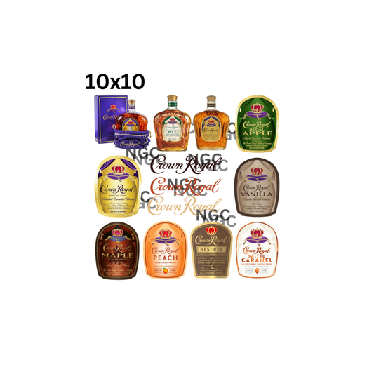 10x10 crown royal labels