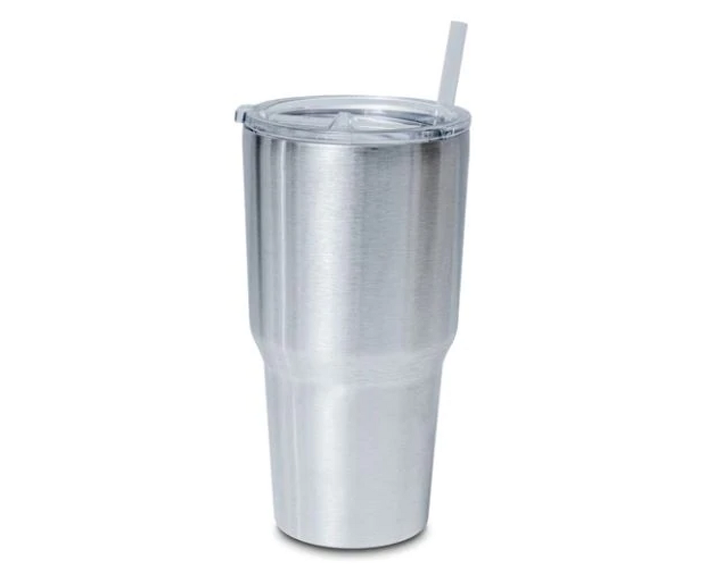 30oz modern curved stainless steel tumbler blank with clear lid