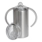 12oz 304 double walled insulated stainless steel duo sippy cup
