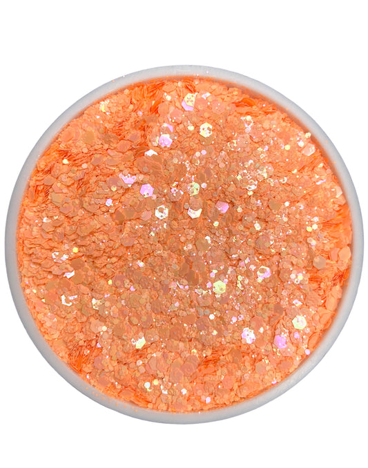 Peach pastel chunky glitter mix iridescent