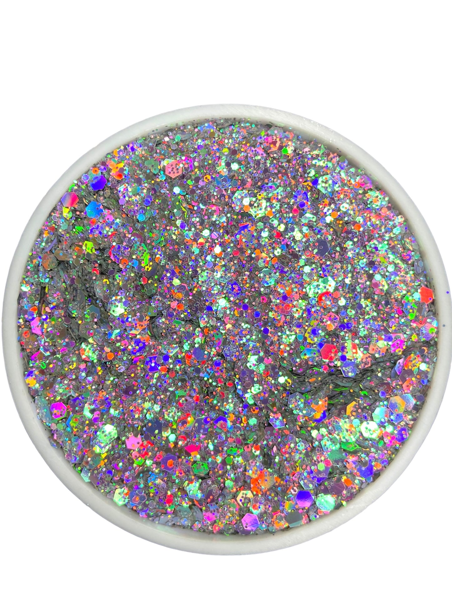 Silver holographic chunky mix glitter
