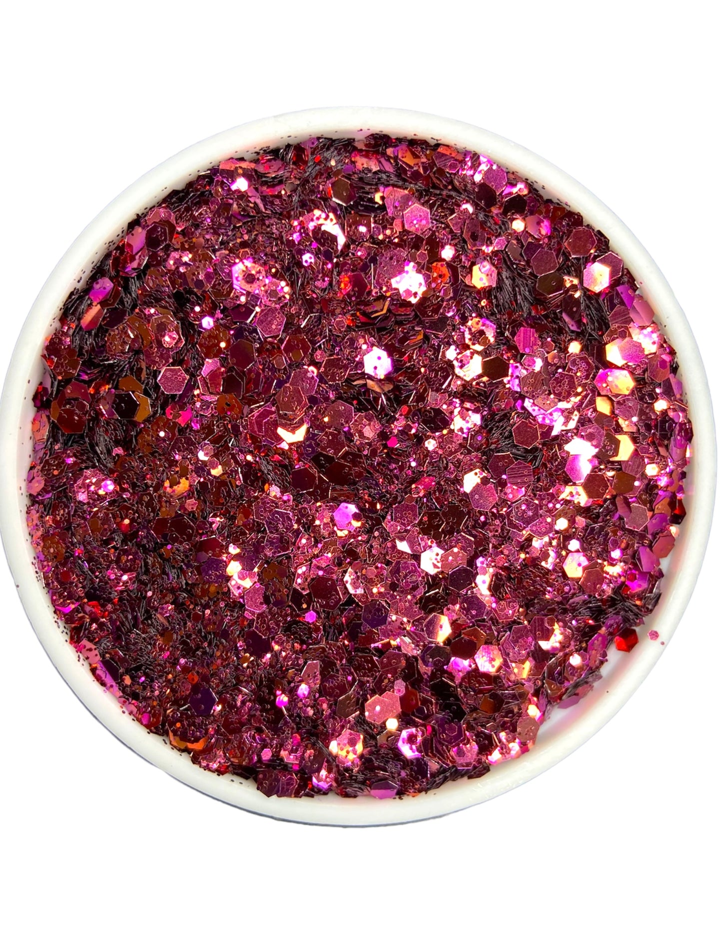 Deeper red rose gold chunky mix glitter