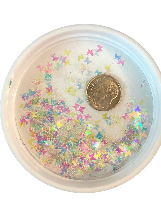 3mm iridescent butterfly shape glitter