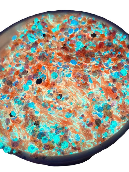 Orange Glow in the Dark Glitter Chunky Mix