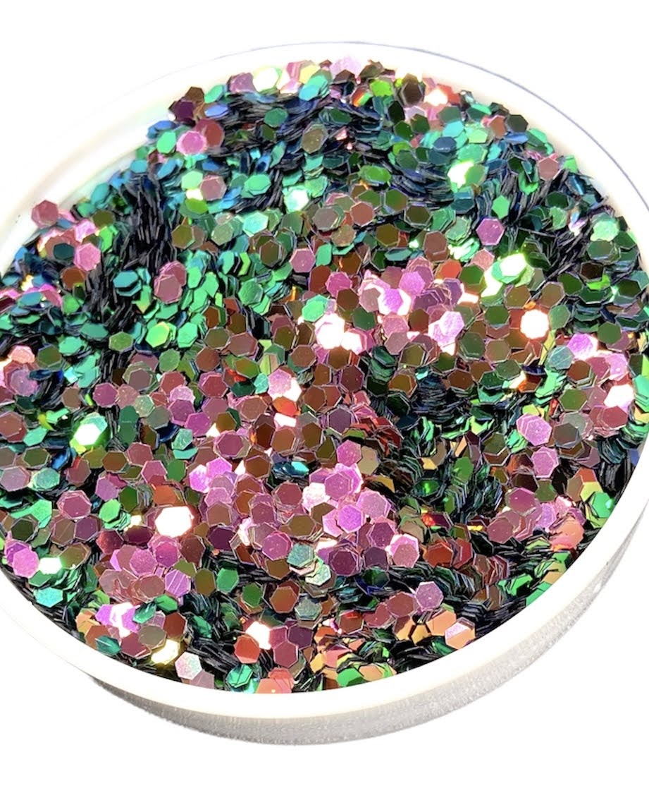 Pink to Green color shift 2MM Hex Cut-Not a Mix